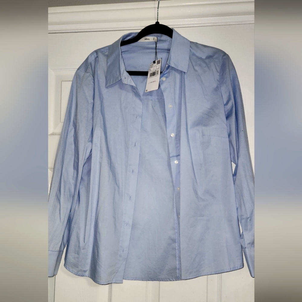 Mango Light Blue Blouse
